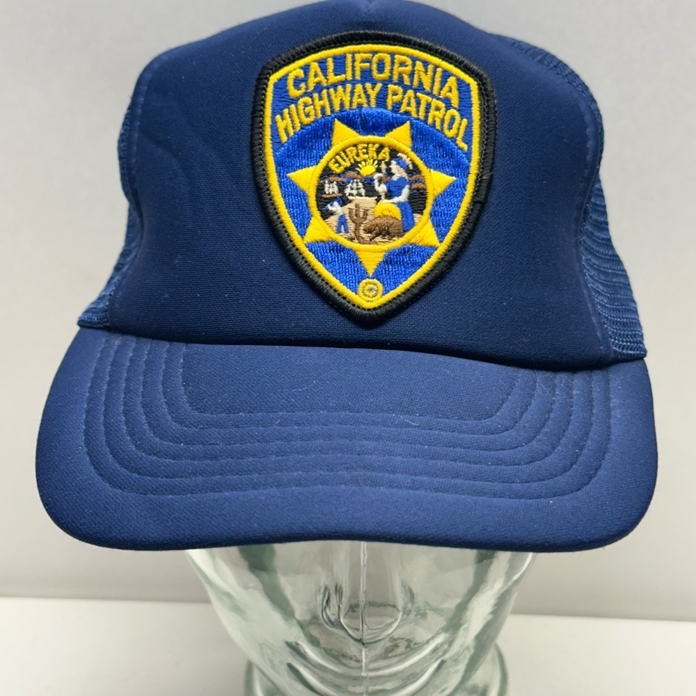 Vintage California Highway Patrol Roped Snapback Trucker Hat Cap 614